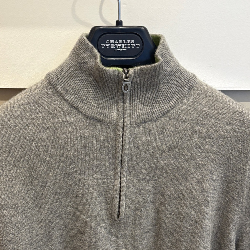 Salvatore Ferragamo Gray Zip-Up Sweater - Picture 3 of 4